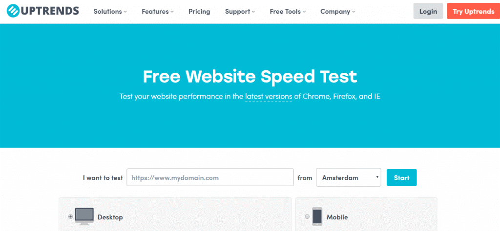 Test сайта. Mobile website Speed Tester.