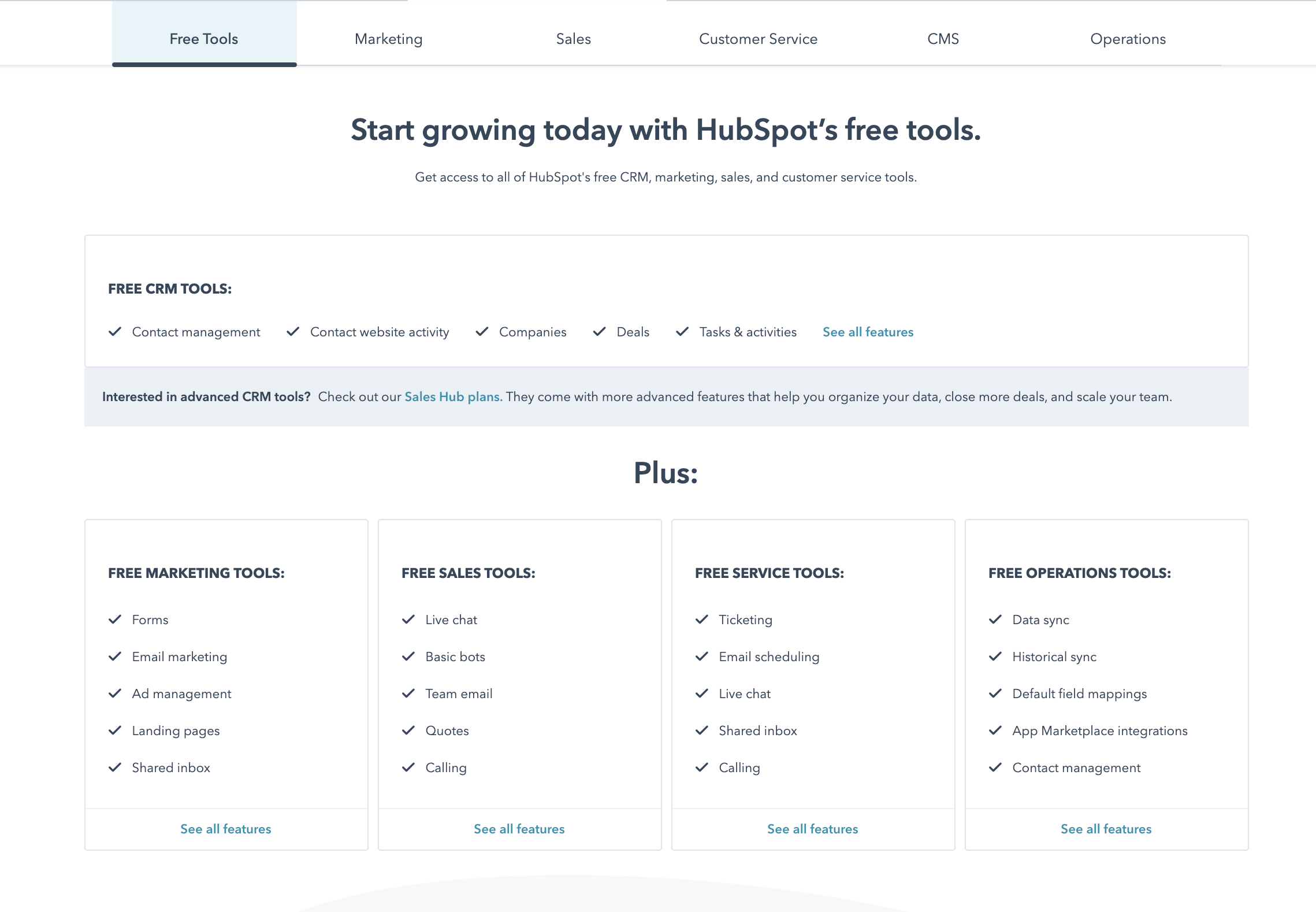 hubspot Free Tools