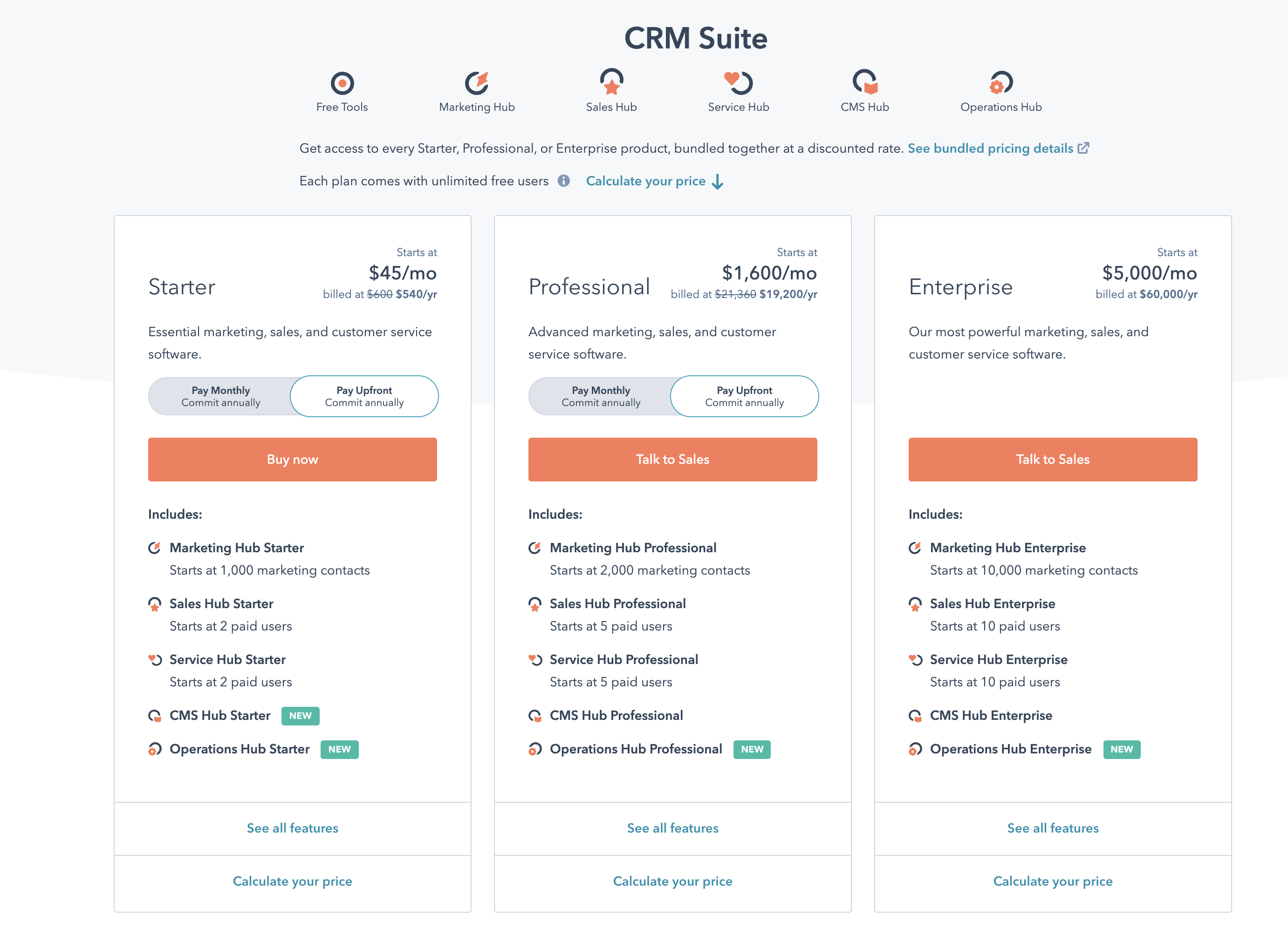 hubspot pricing